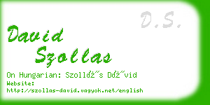 david szollas business card